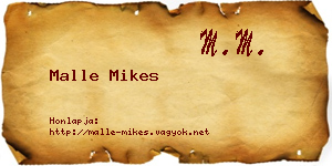 Malle Mikes névjegykártya